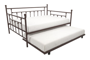 DHP Manila Metal Daybed with Trundle - Bronze - Full