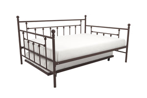 DHP Manila Metal Daybed with Trundle - Bronze - Full