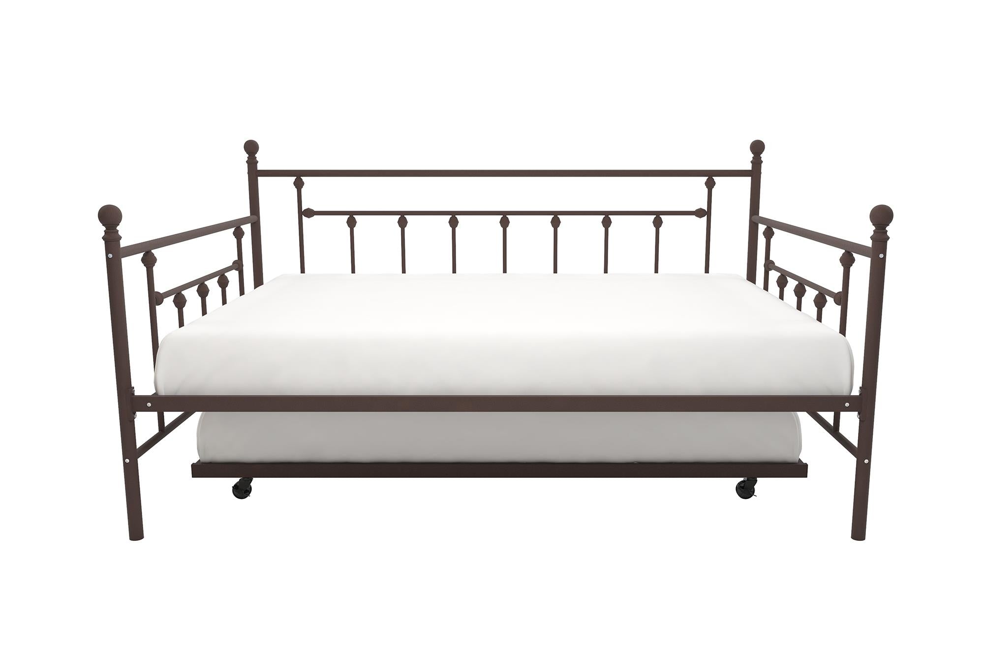 DHP Manila Metal Daybed with Trundle - Bronze - Full
