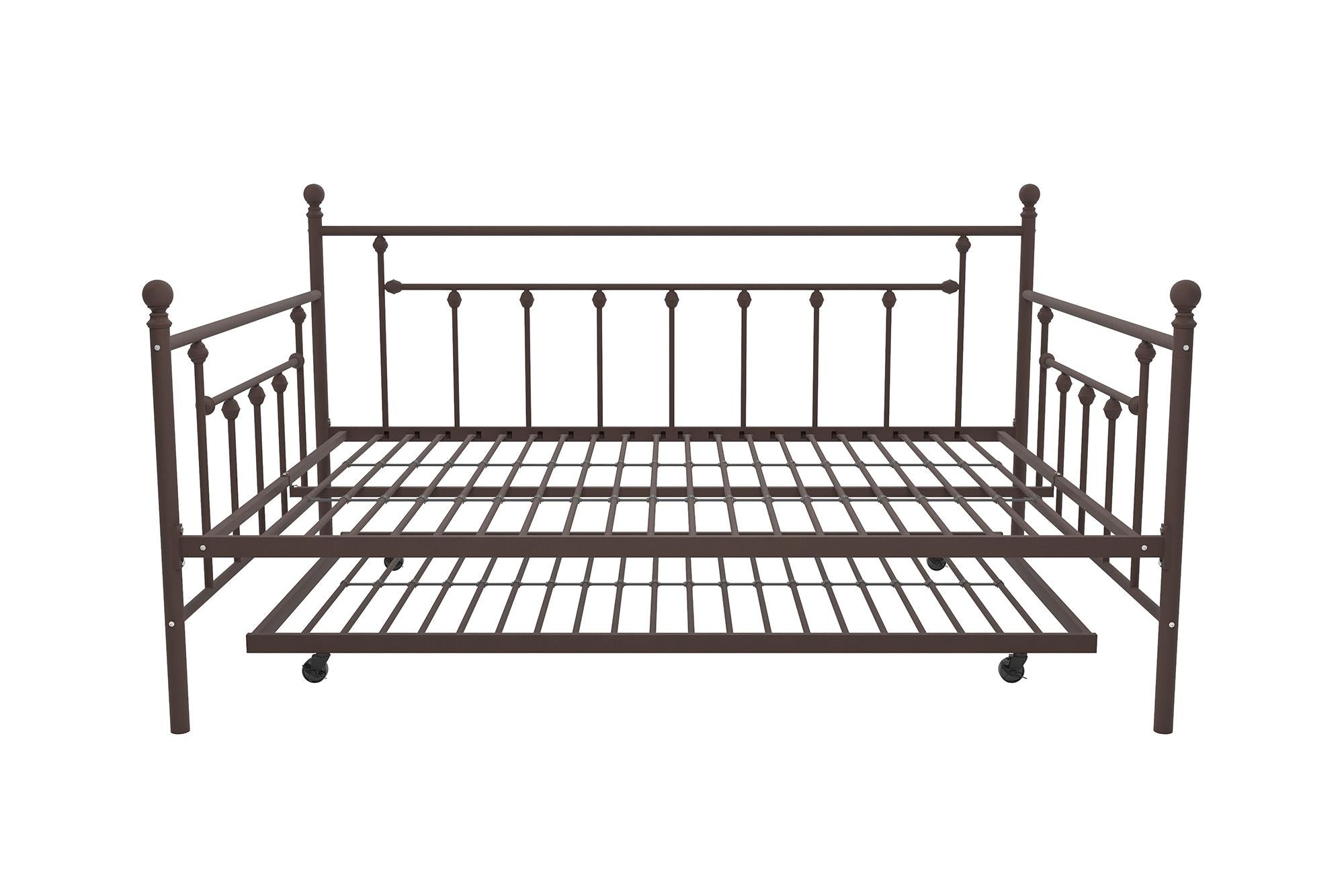 DHP Manila Metal Daybed with Trundle - Bronze - Full