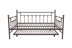 DHP Manila Metal Daybed with Trundle - Bronze - Full