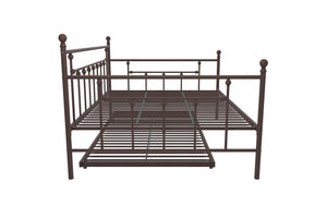 DHP Manila Metal Daybed with Trundle - Bronze - Full