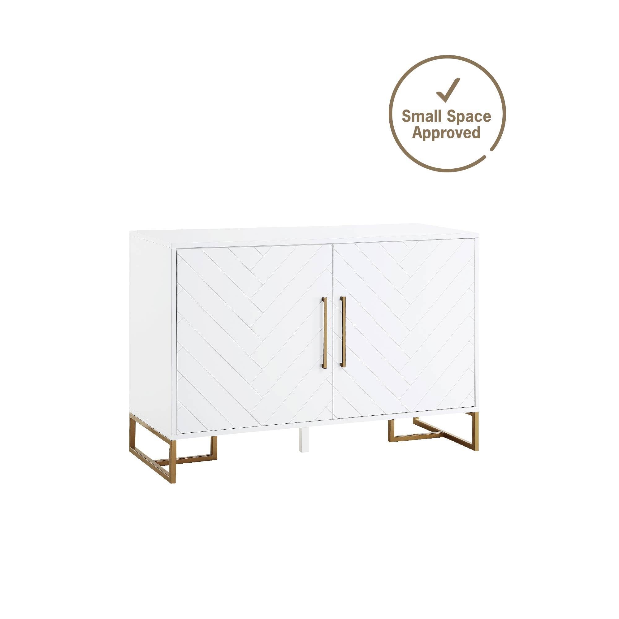 CosmoLiving Herringbone Console Unit - White