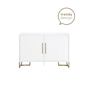 CosmoLiving Herringbone Console Unit - White