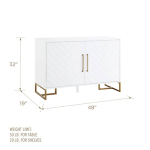 CosmoLiving Herringbone Console Unit - White