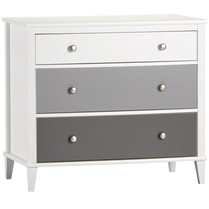 Monarch Hill Poppy White 3 Drawer Dresser, Grey Drawers - Gray