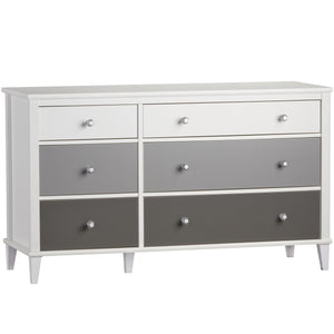 Monarch Hill Poppy White 6 Drawer Dresser, Grey Drawers - Gray