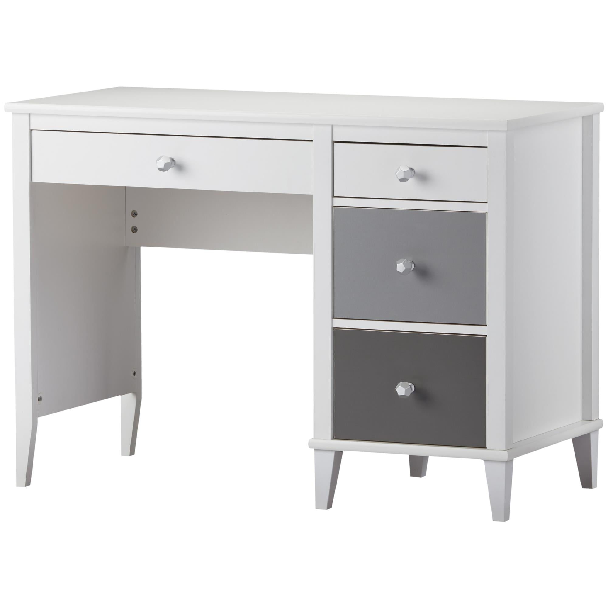 Monarch Hill Poppy Kids' White Desk, Grey Drawers - Gray