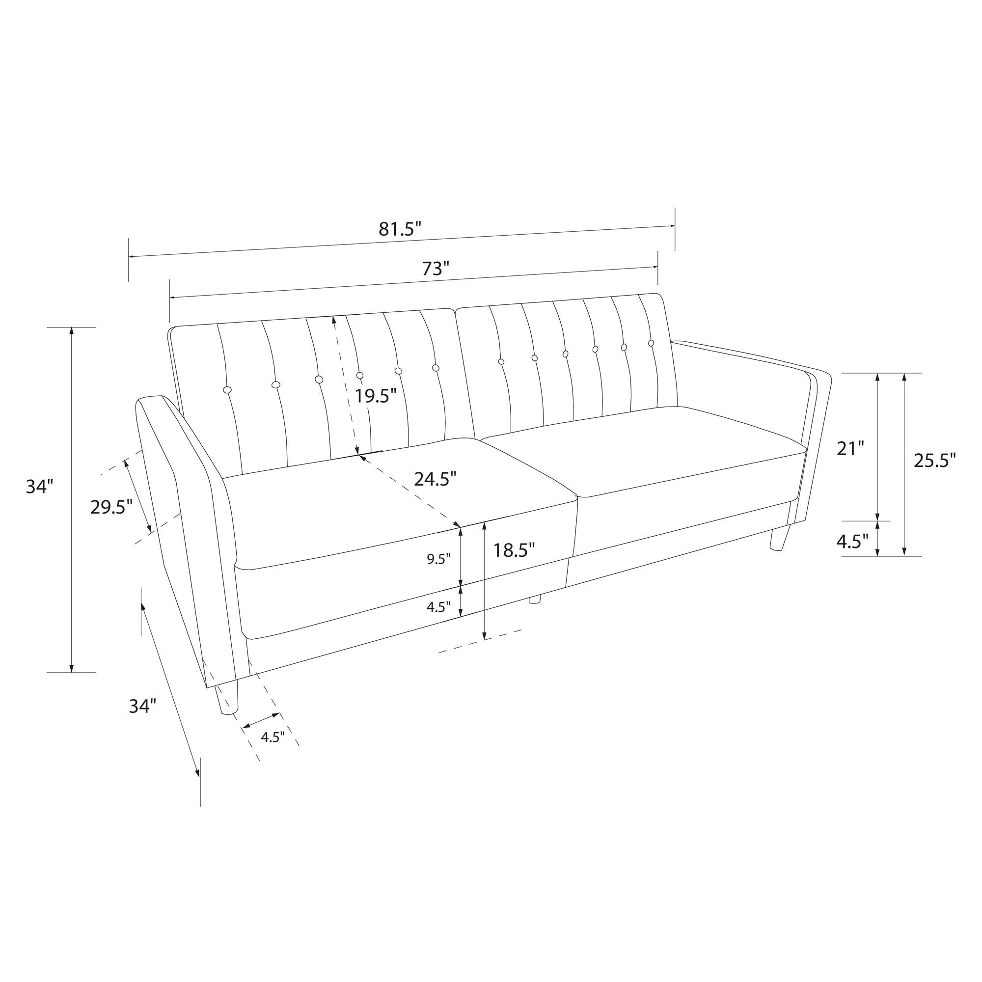 DHP Pin Tufted Futon Sofa Bed - Tan
