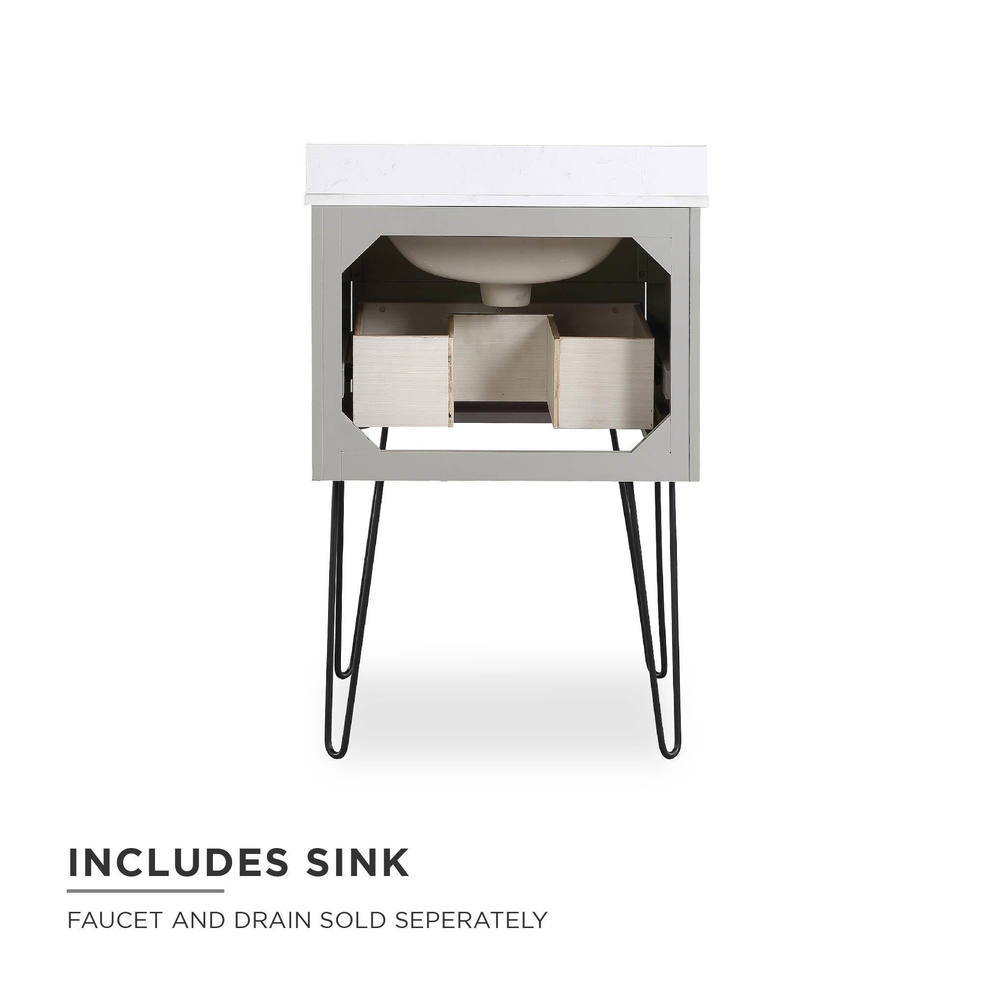 DHP Tribecca 24" Floating Bathroom Vanity - Gray - 24"