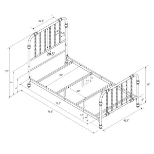 Max & Finn Wren Metal Bed - Black - Twin