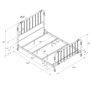 Max & Finn Wren Metal Bed - White - Full