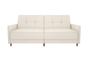 DHP Andora Futon Sofa Bed - Camel Faux Leather