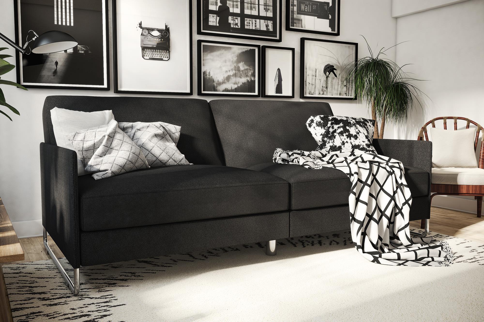 DHP Pembroke Futon Sofa Bed - Gray