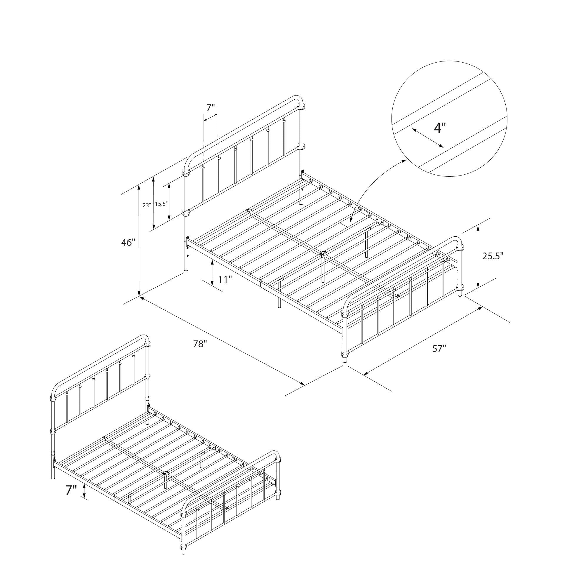 DHP Wallace Metal Bed Frame - Black - Full