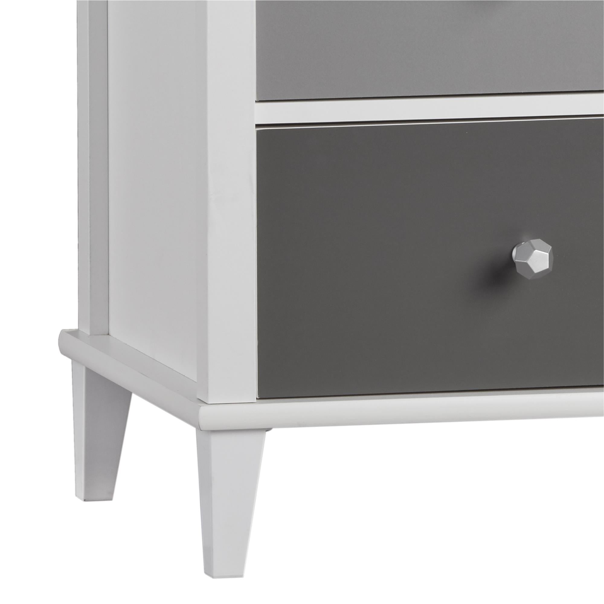 Monarch Hill Poppy White 6 Drawer Dresser, Grey Drawers - Gray