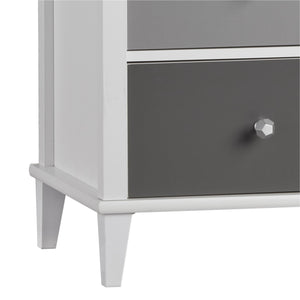Monarch Hill Poppy White 6 Drawer Dresser, Grey Drawers - Gray