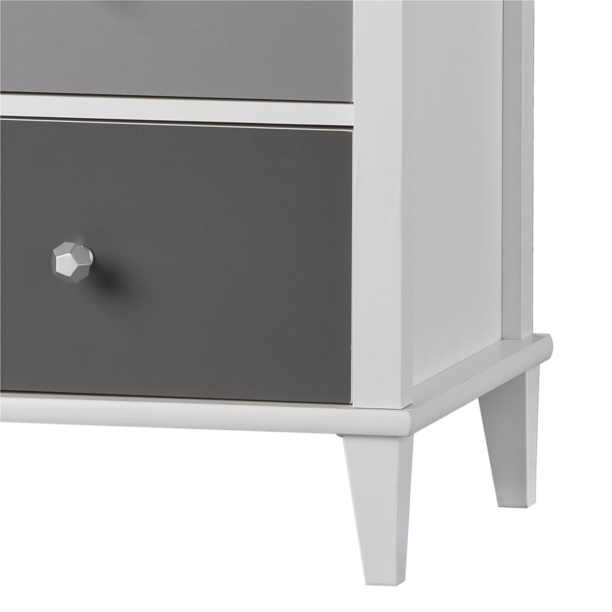 Monarch Hill Poppy Kids' White Desk, Grey Drawers - Gray