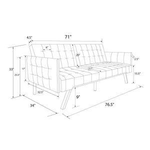 DHP Emily Armless Futon Sofa Bed - Dark Gray