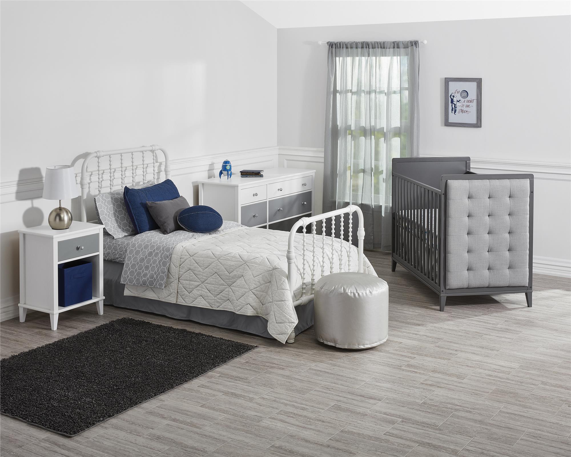 Max & Finn Wren Metal Bed - White - Twin