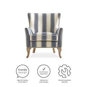 DHP Reva Accent Chair - Blue Stripe
