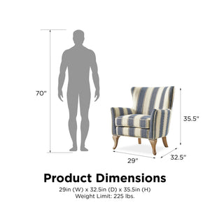 DHP Reva Accent Chair - Blue Stripe