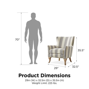 DHP Reva Accent Chair - Gray Stripe