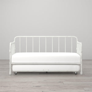 Little Seeds Monarch Hill Wren Metal Daybed with Trundle Twin, White - White - Twin