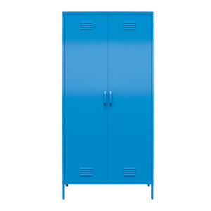 Novogratz Cache Cache 2 Door Tall Metal Locker Style Storage Cabinet - Bright Blue