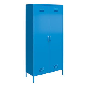 Novogratz Cache Cache 2 Door Tall Metal Locker Style Storage Cabinet - Bright Blue