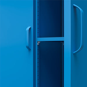 Novogratz Cache Cache 2 Door Tall Metal Locker Style Storage Cabinet - Bright Blue