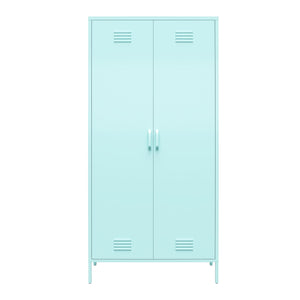 Novogratz Cache 2 Door Tall Metal Locker Style Storage Cabinet - Spearmint