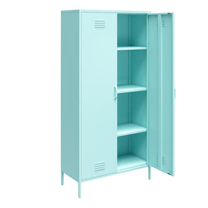 Novogratz Cache 2 Door Tall Metal Locker Style Storage Cabinet - Spearmint