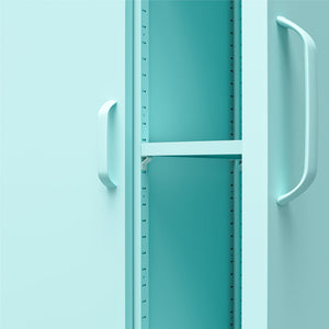 Novogratz Cache 2 Door Tall Metal Locker Style Storage Cabinet - Spearmint