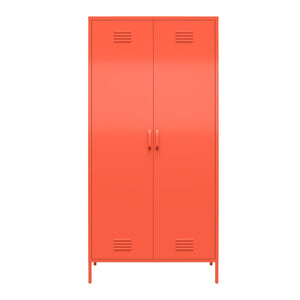 Novogratz Cache 2 Door Tall Metal Locker Style Storage Cabinet - Orange