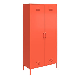 Novogratz Cache 2 Door Tall Metal Locker Style Storage Cabinet - Orange