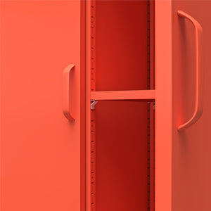 Novogratz Cache 2 Door Tall Metal Locker Style Storage Cabinet - Orange