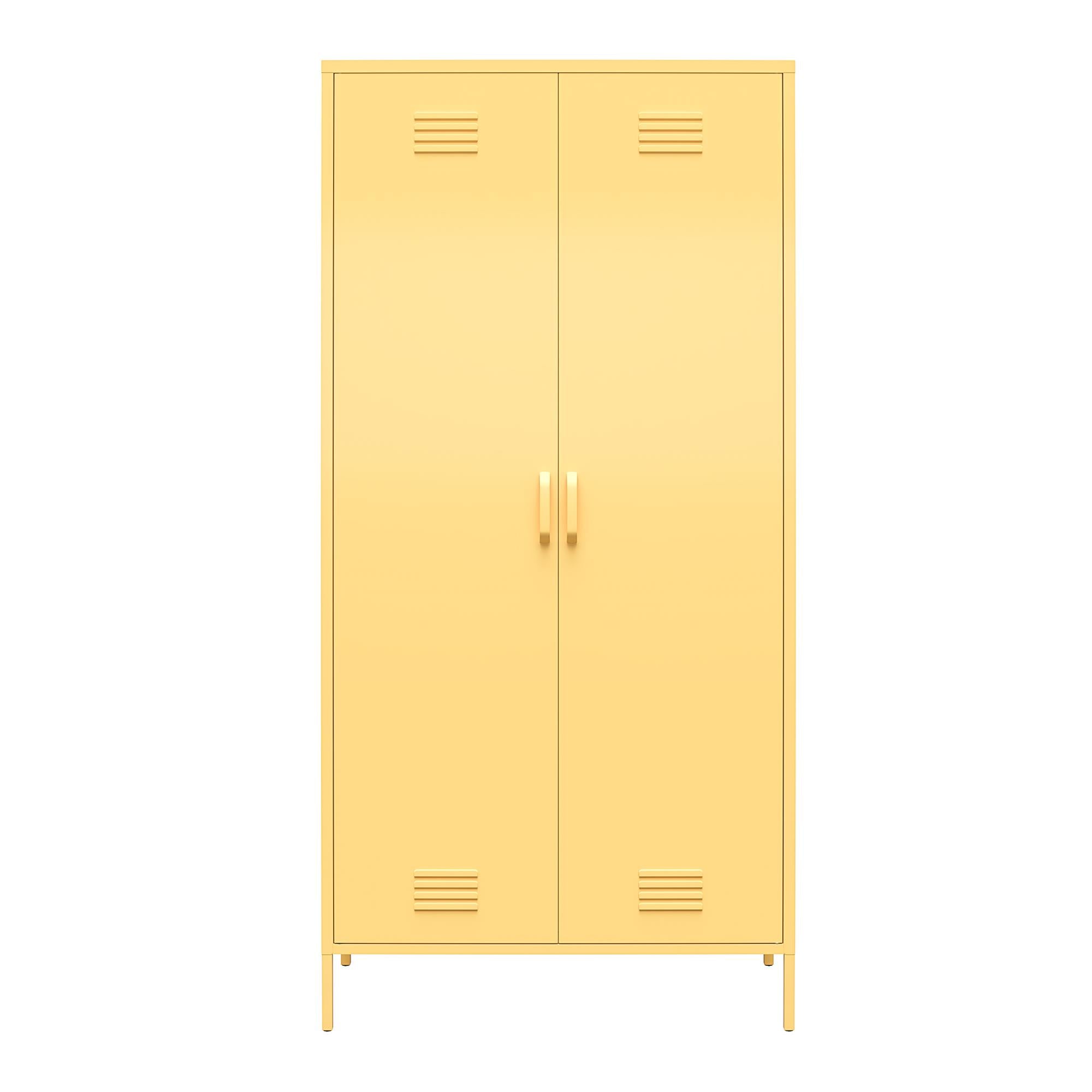 Novogratz Cache 2 Door Tall Metal Locker Style Storage Cabinet - Yellow