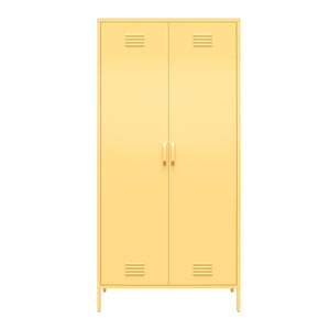 Novogratz Cache 2 Door Tall Metal Locker Style Storage Cabinet - Yellow