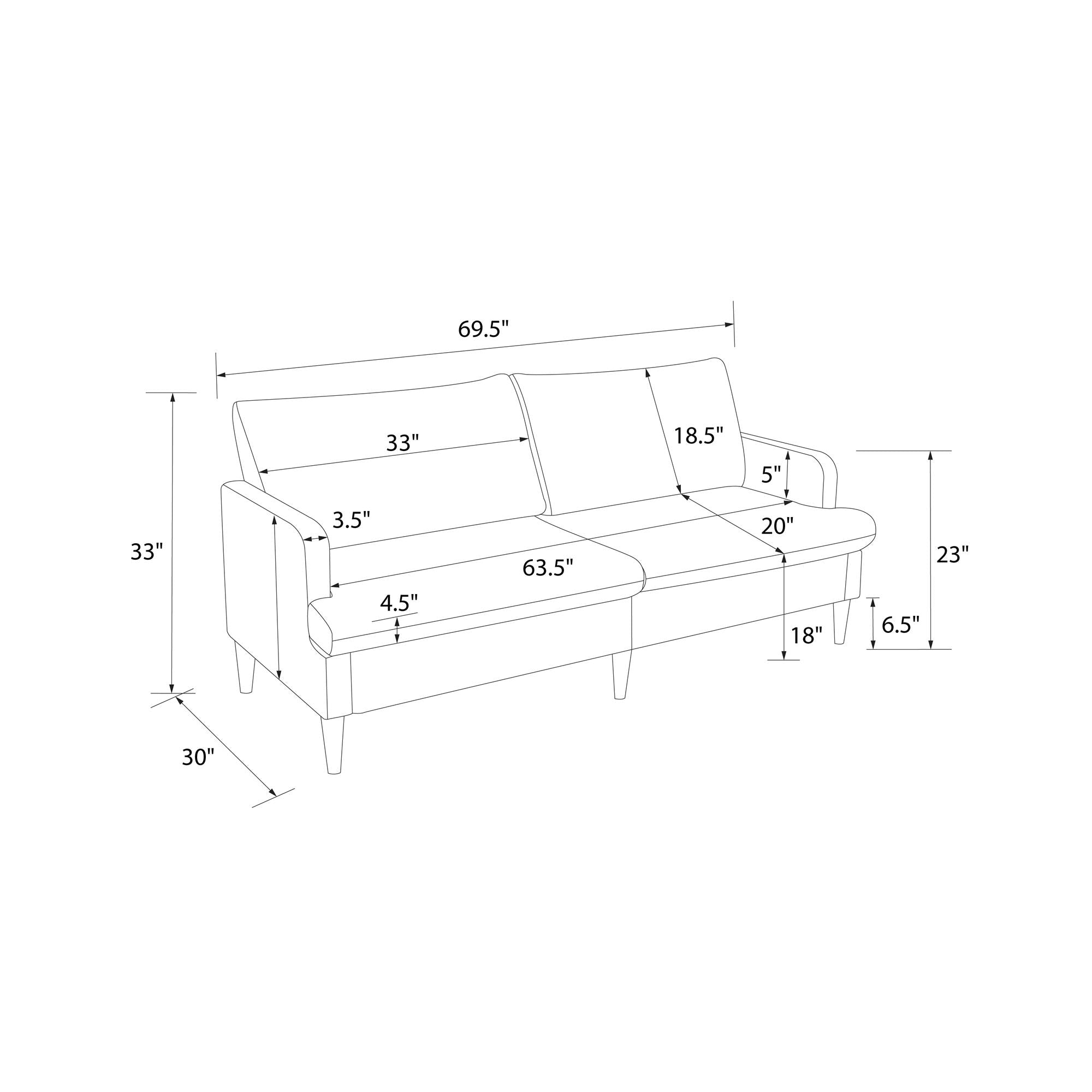 RealRooms Corah Pillowtop Sofa - Black