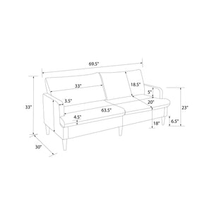 RealRooms Corah Pillowtop Sofa - Black