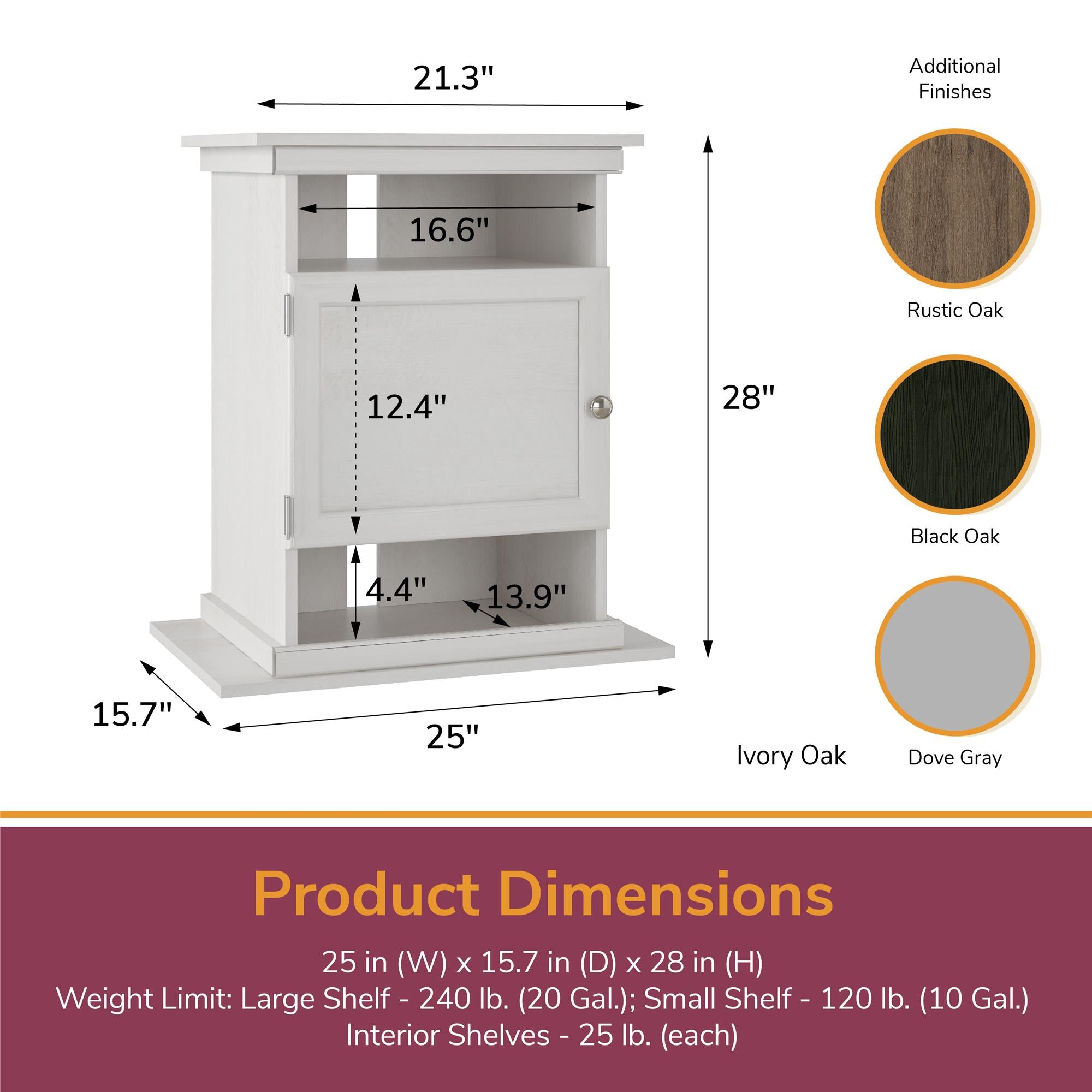 Ollie & Hutch Flipper™ 10/20 Gallon Aquarium or Terrarium Stand - Black Oak