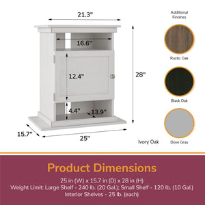 Ollie & Hutch Flipper™ 10/20 Gallon Aquarium or Terrarium Stand - Black Oak