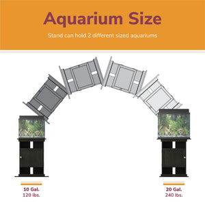Ollie & Hutch Flipper™ 10/20 Gallon Aquarium or Terrarium Stand - Black Oak