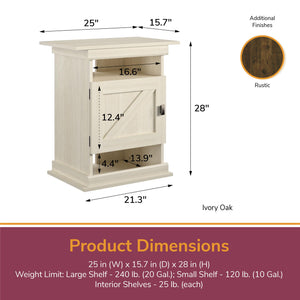 Ollie & Hutch Farmington 10-20 Aquarium or Terrarium Stand - Ivory Oak