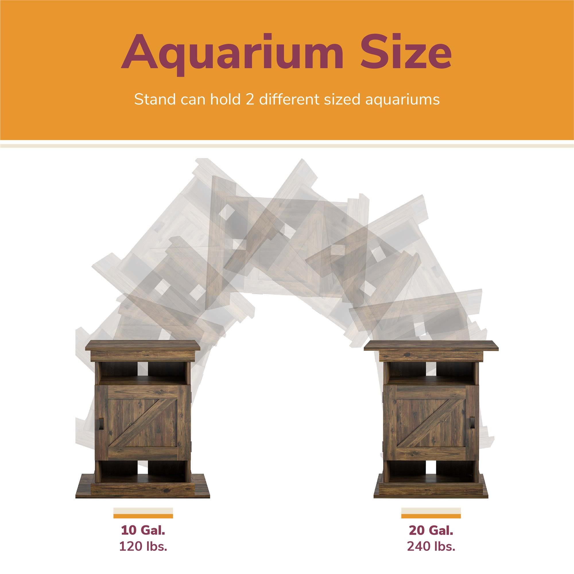 Ollie & Hutch Farmington 10-20 Aquarium or Terrarium Stand - Rustic