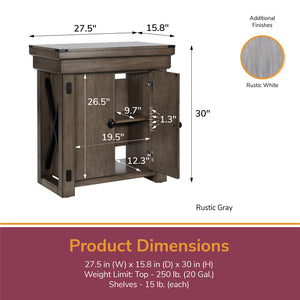 Ollie & Hutch Wildwood 20 Gallon Aquarium or Terrarium Stand - Rustic Gray