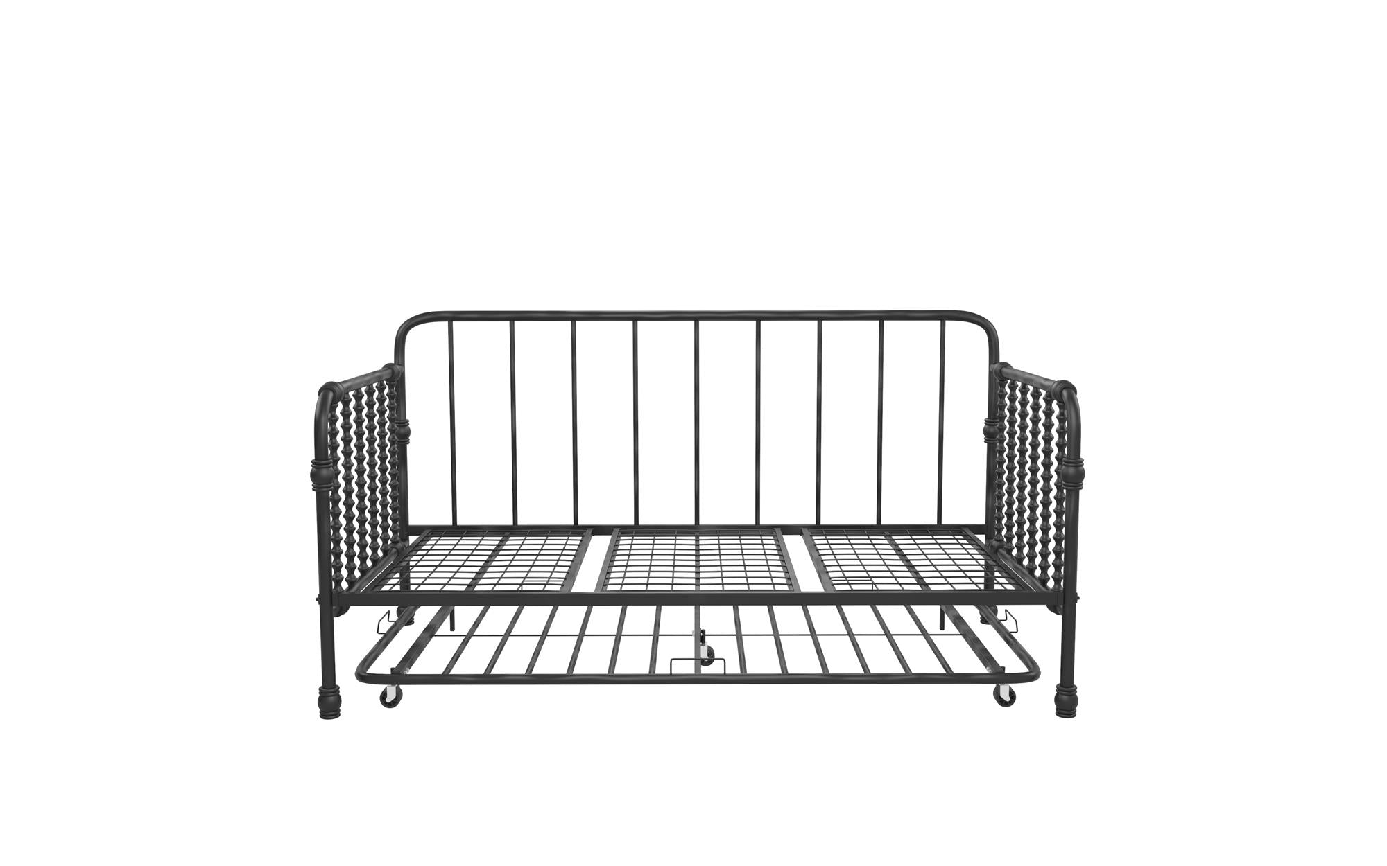 Little Seeds Monarch Hill Wren Metal Daybed with Trundle Twin, Black - Black - Twin