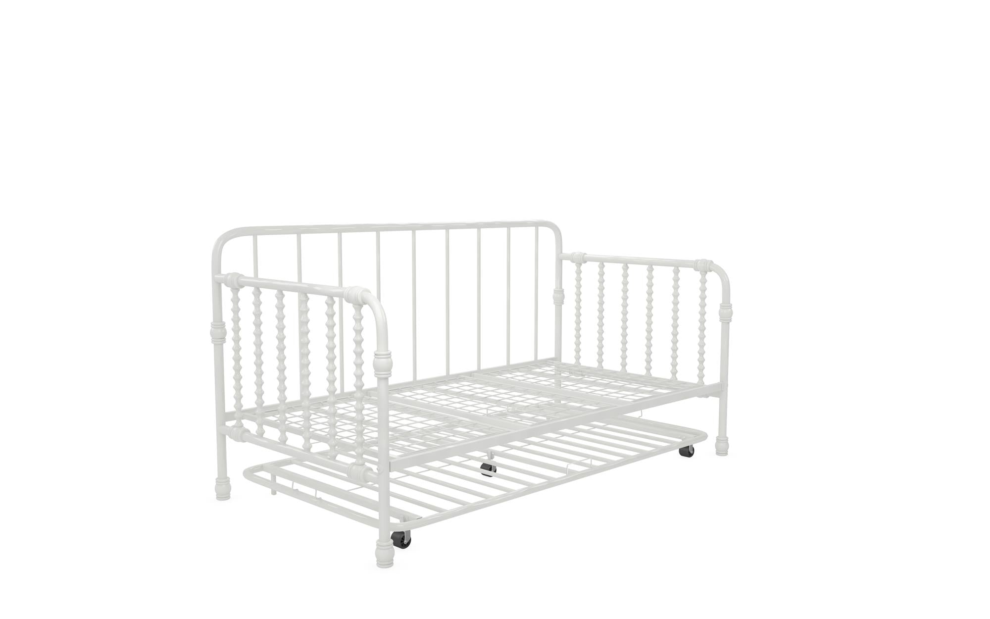 Little Seeds Monarch Hill Wren Metal Daybed with Trundle Twin, White - White - Twin