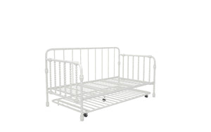 Little Seeds Monarch Hill Wren Metal Daybed with Trundle Twin, White - White - Twin
